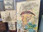 Dessins peintures sur cartes marines