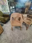 Fauteuil ancien vintage en rotin années 60