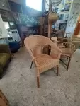 Fauteuil ancien vintage en rotin années 60