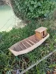 Maquette bateau pêche bois.