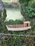 Maquette bateau pêche bois.