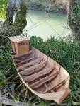 Maquette bateau pêche bois.