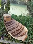 Maquette bateau pêche bois.