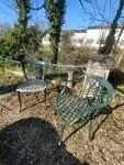 Paire de chaises de jardin en fonte alu