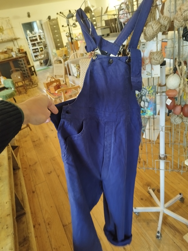 Salopette bleu de travail vintage taille XL